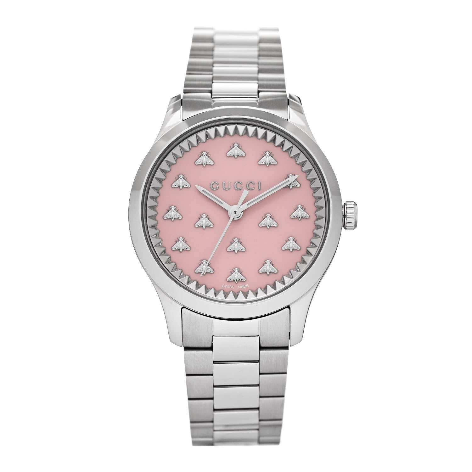 Gucci Stainless Steel 32mm G-Timeless Bee Quartz Watch Pink 1 of 6