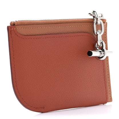 Hermes Evercolor Bi-Color Porte-cartes Strap Card Holder Gold Cuivre 3 of 7