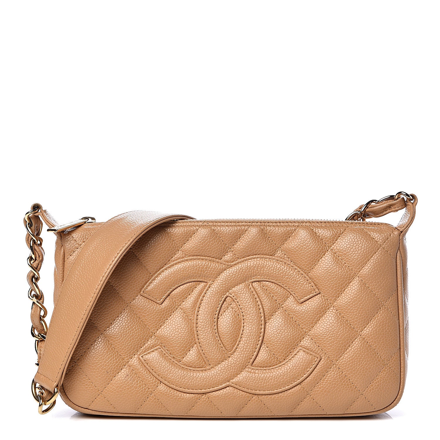 Chanel Caviar Quilted CC Shoulder Bag Beige 1 of 12
