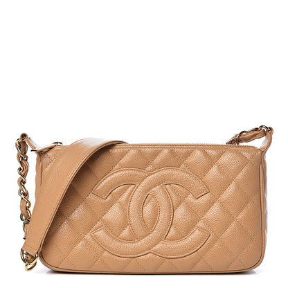 Chanel Caviar Quilted CC Shoulder Bag Beige 1 of 12