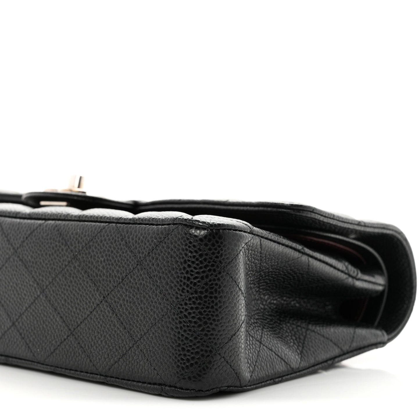 Caviar Quilted Medium Double Flap Black