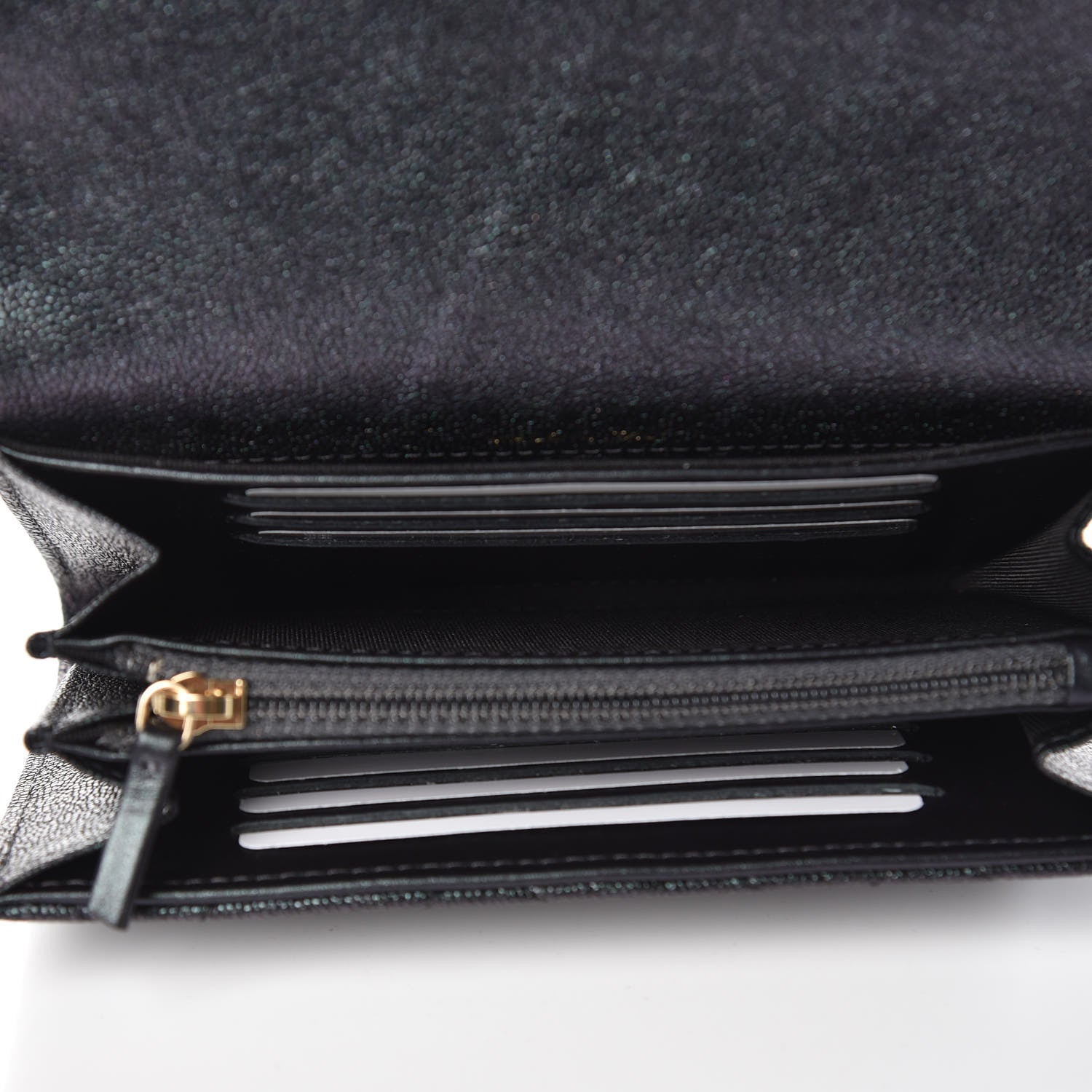 Chanel Iridescent Caviar Quilted Medium Flap Wallet Black 5 of 10