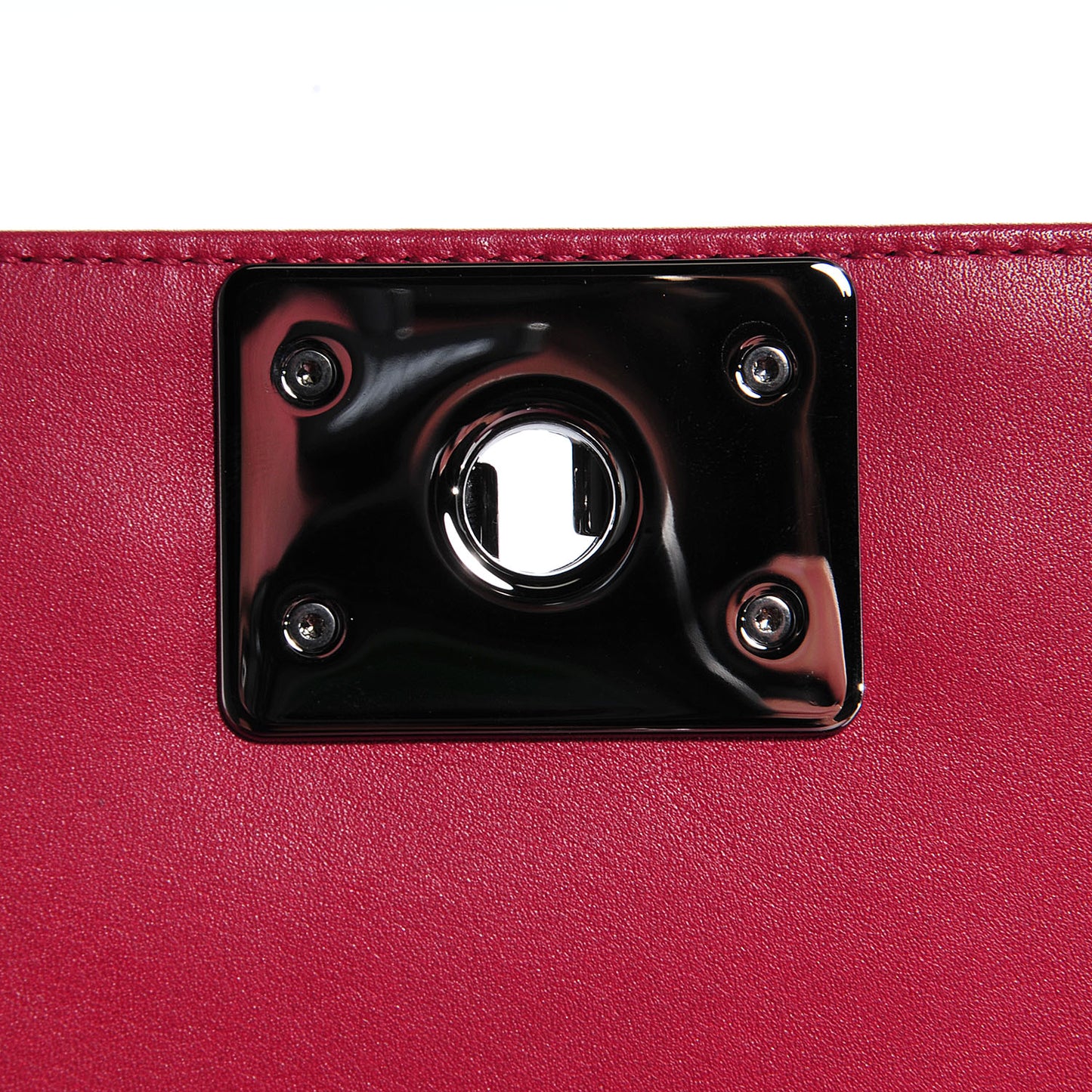 Calfskin Chain Chevron Medium Boy Flap Red