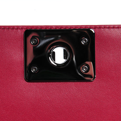 Chanel Calfskin Chain Chevron Medium Boy Flap Red 6 of 8