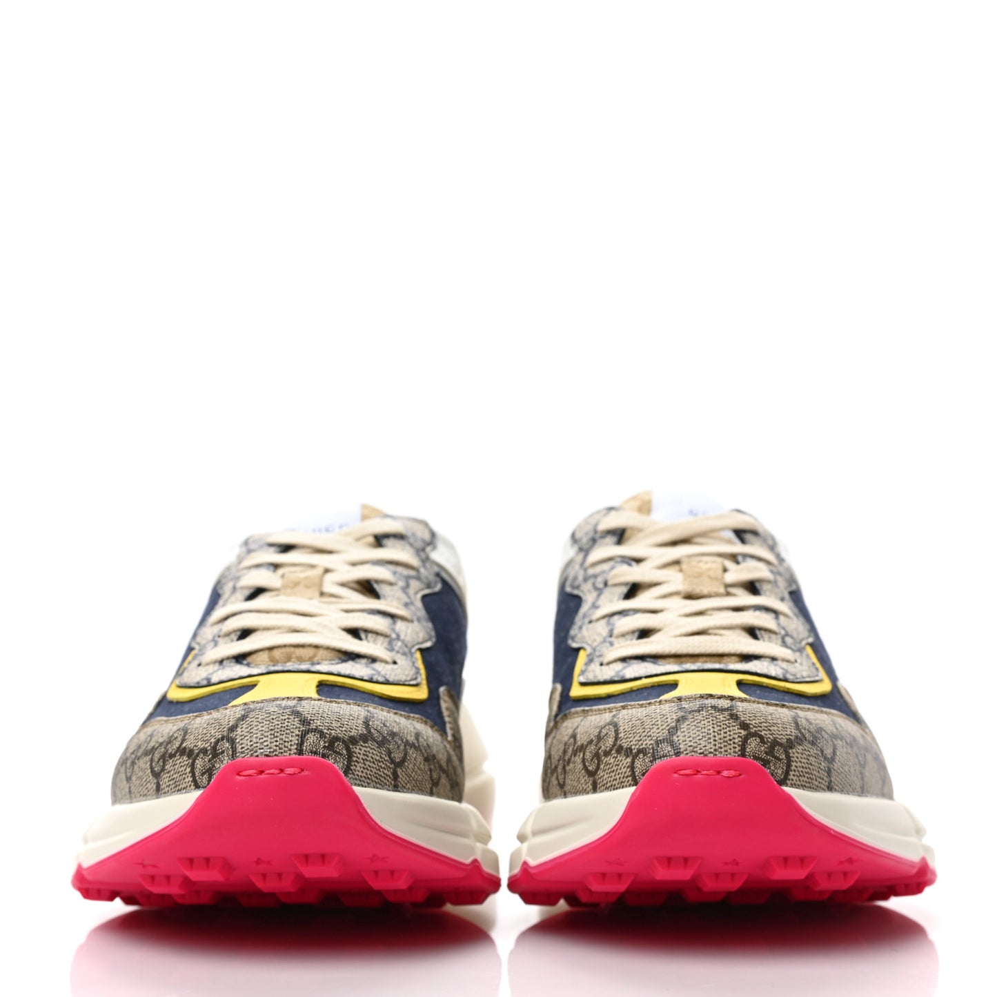 GG Supreme Monogram Mix Monogram Mens Rhyton Sneakers 10 London Blue Beige Sun Yellow