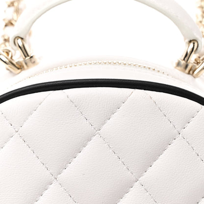 Chanel Lambskin Quilted Mini Backpack White Black 8 of 11