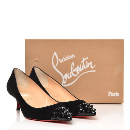 Christian Louboutin Suede Patent Geo 45 Pumps 38.5 Black 9 of 9