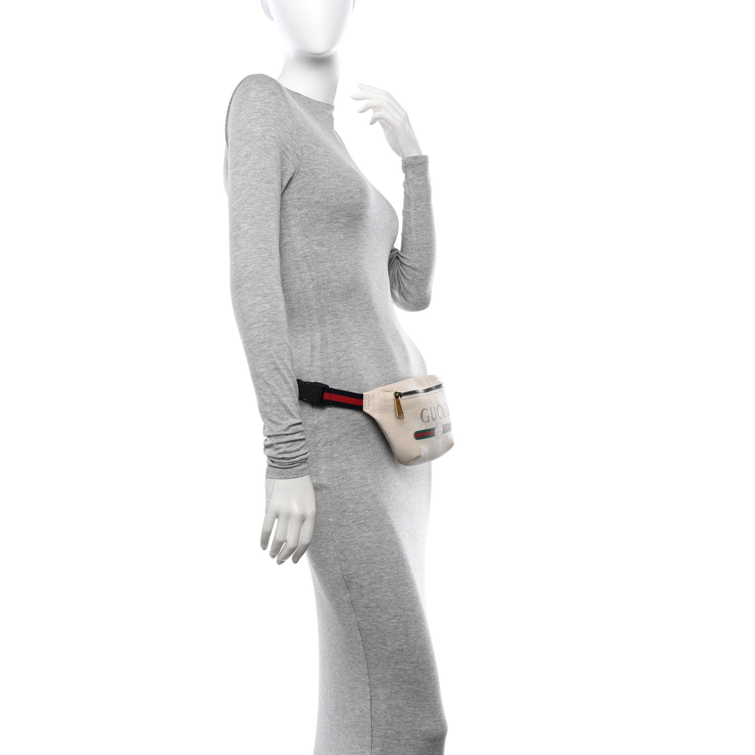 Gucci Grained Calfskin Small Logo Belt Bag White 2 of 12
