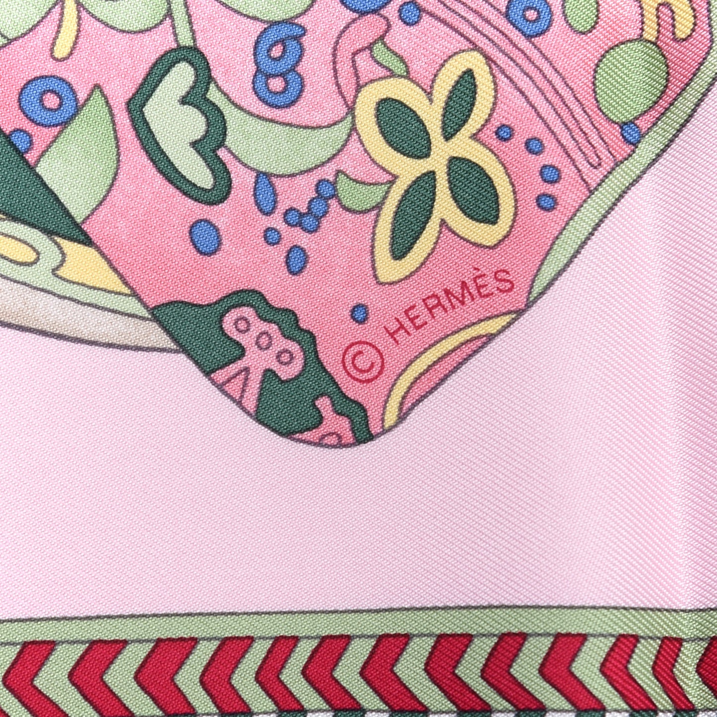 Silk Selle Des Steppes Scarf 90 Rose Pale Bleu Jean