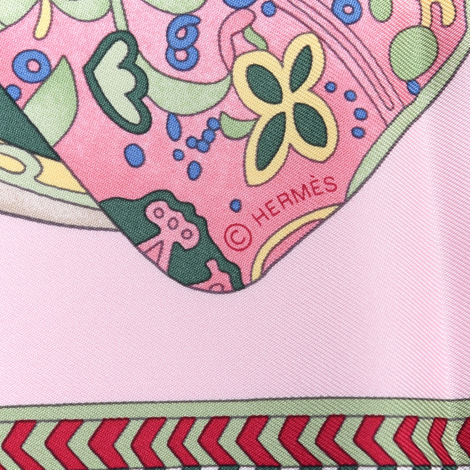 Hermes Silk Selle Des Steppes Scarf 90 Rose Pale Bleu Jean 8 of 8