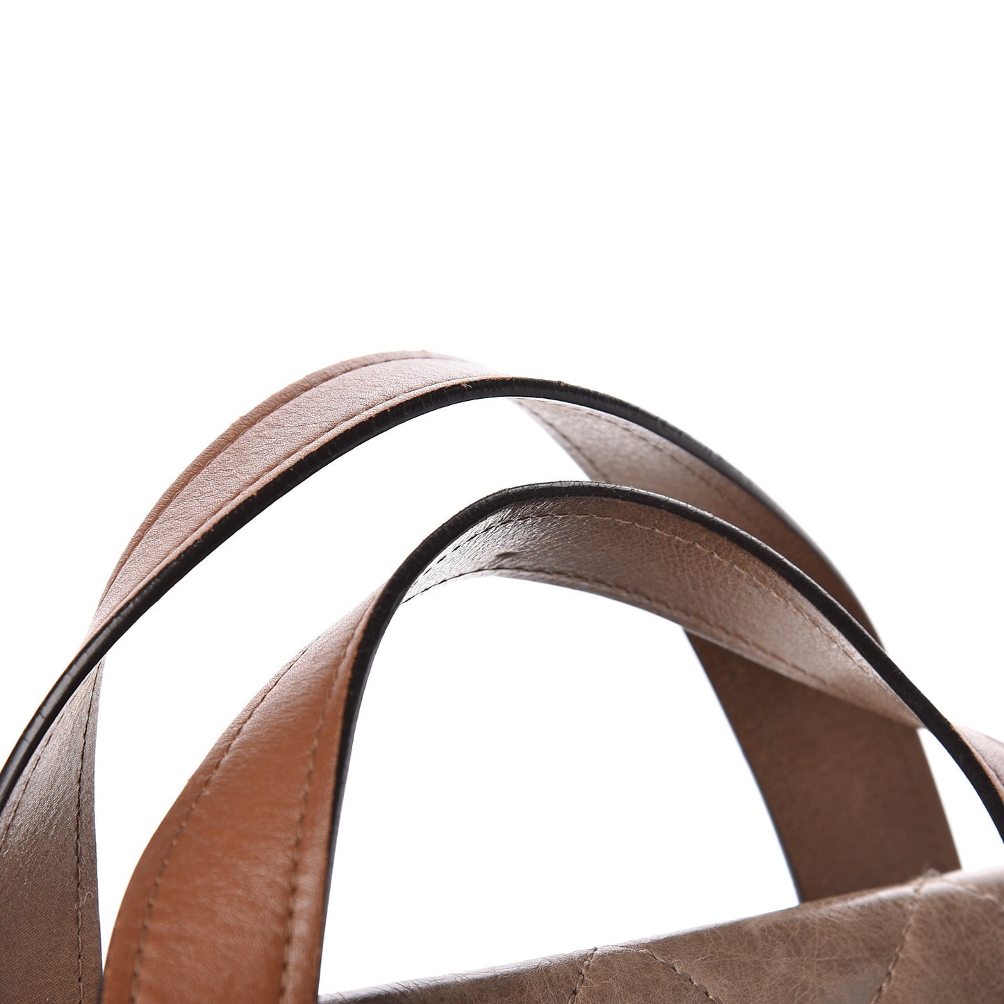 Iridescent Glazed Calfskin In The Mix Tote Kahki