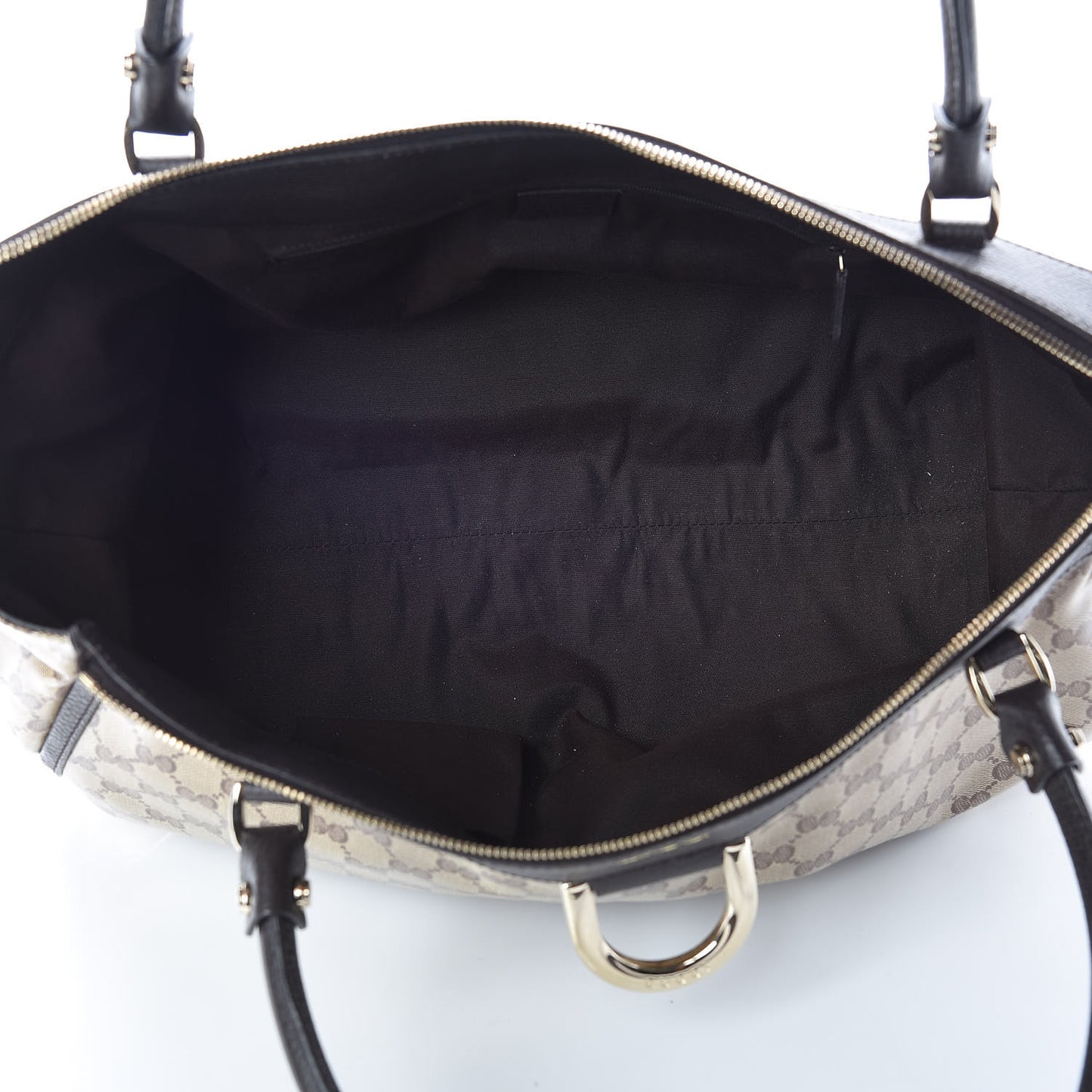 Crystal Monogram Large D Gold Hobo Dark Brown
