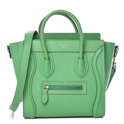 Celine Drummed Calfskin Nano Luggage Mint 1 of 12