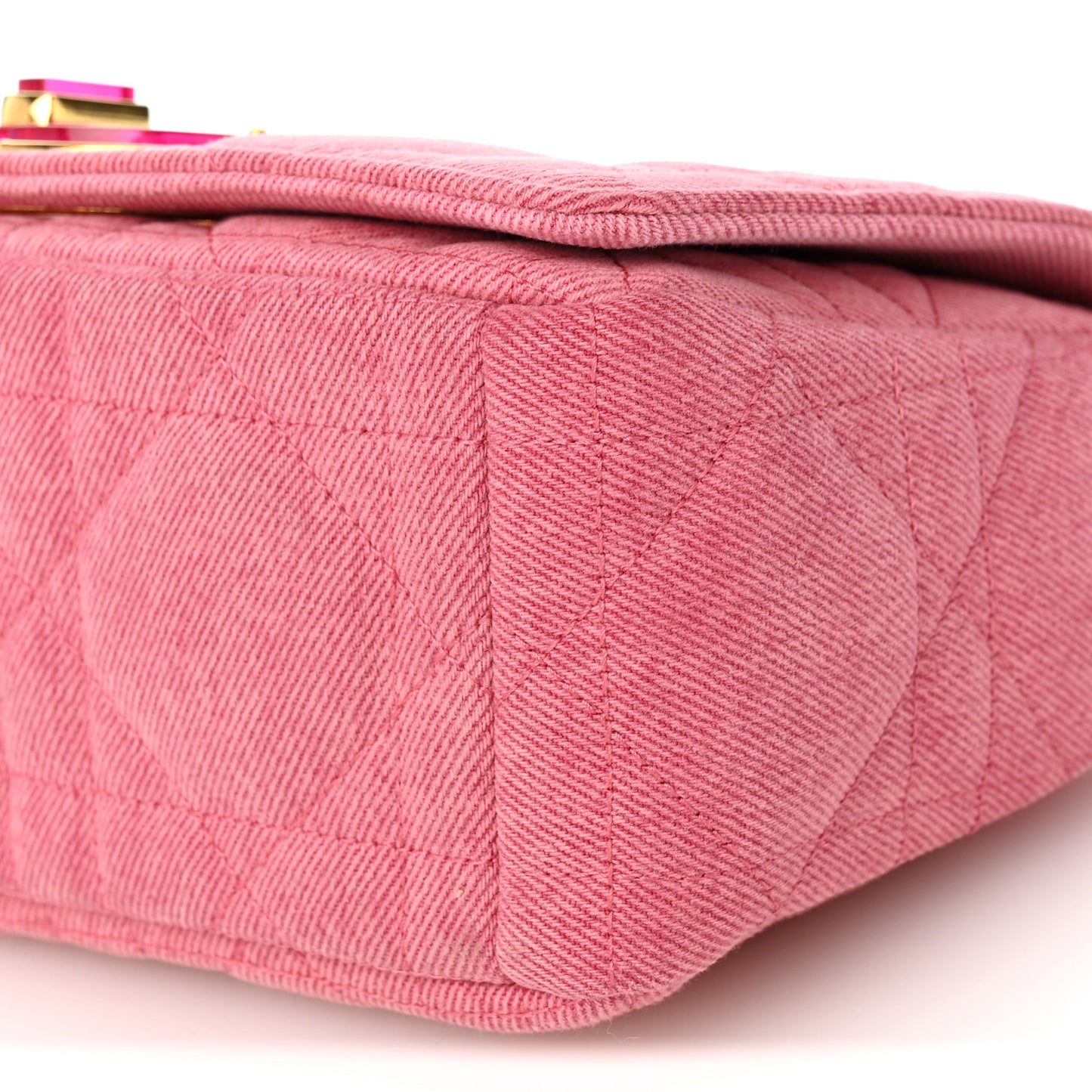Denim Macrocannage Medium Caro Bag Fuchsia Multicolor