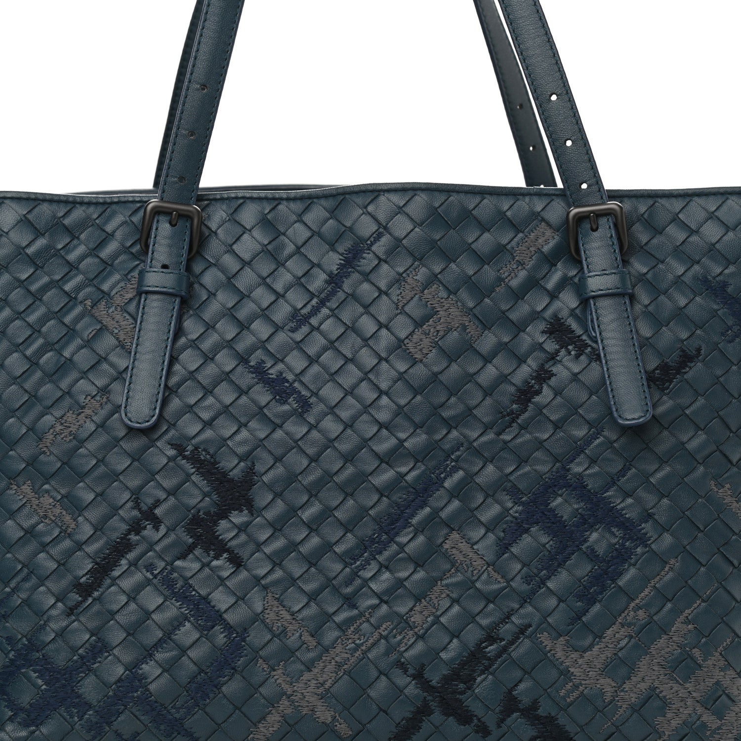 Bottega Veneta Nappa Intrecciato Graffiato Medium Tote Petrol 6 of 12