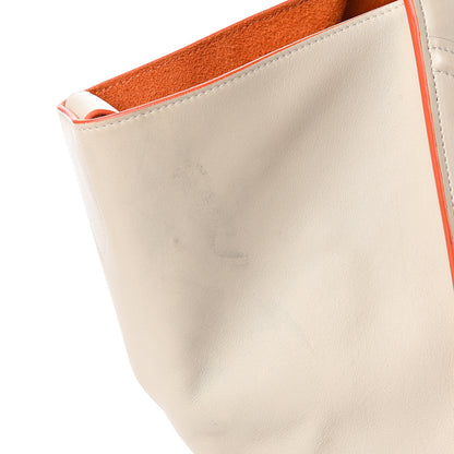 Celine Smooth Calfskin Medium Phantom Luggage Chalk Orange Trim 16 of 16