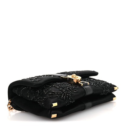 Versace Satin Crystal Mini Kleio Crossbody Bag Black 4 of 11