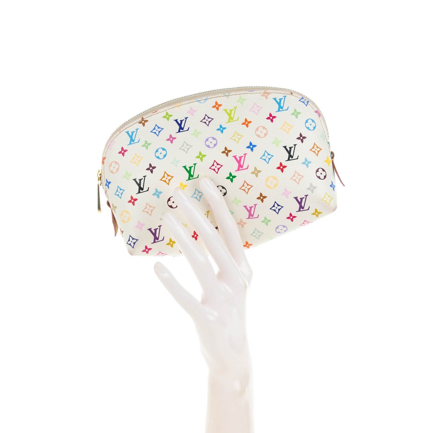 Monogram Multicolor Cosmetic Pouch White Litchi