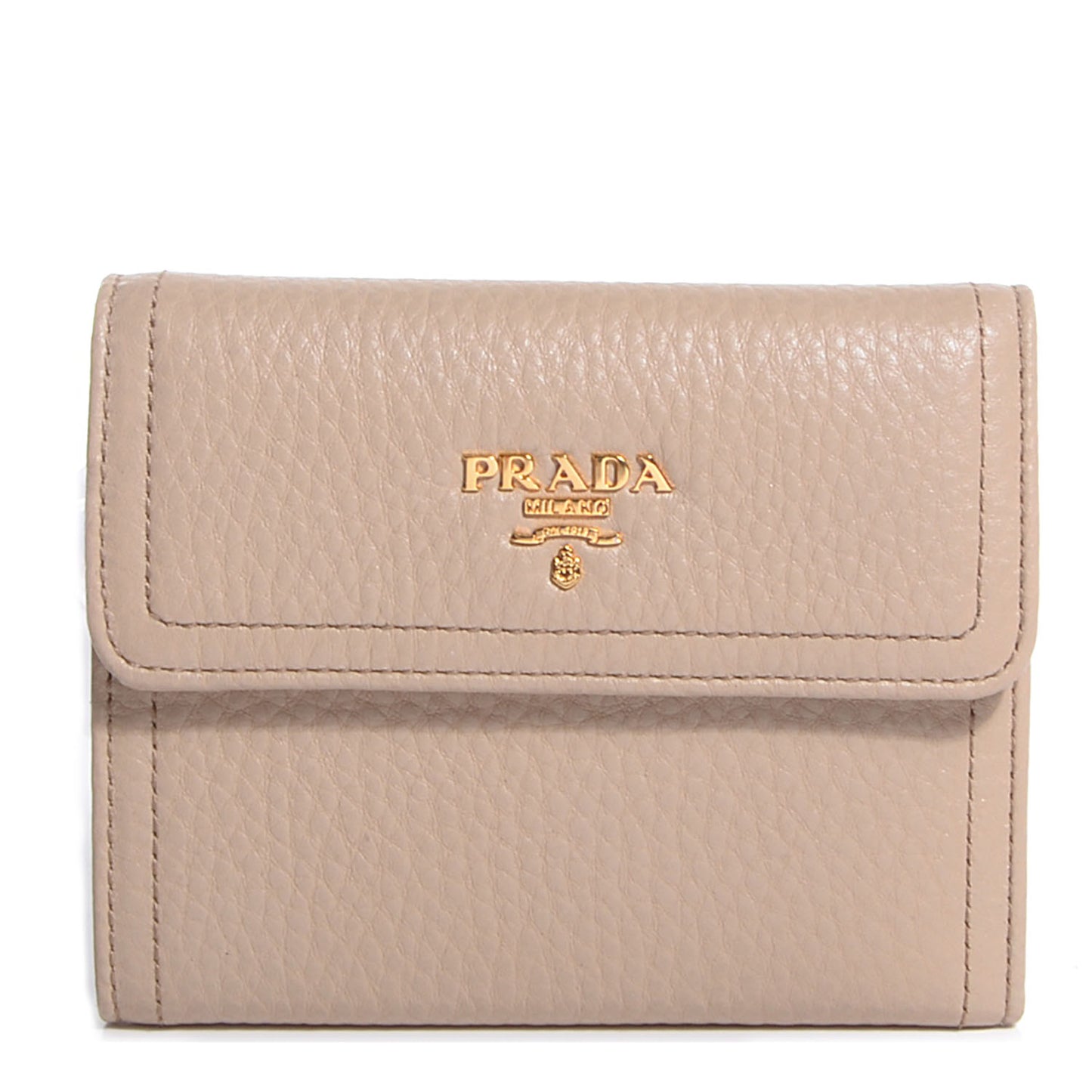 Vitello Daino Compact Wallet Sabbia