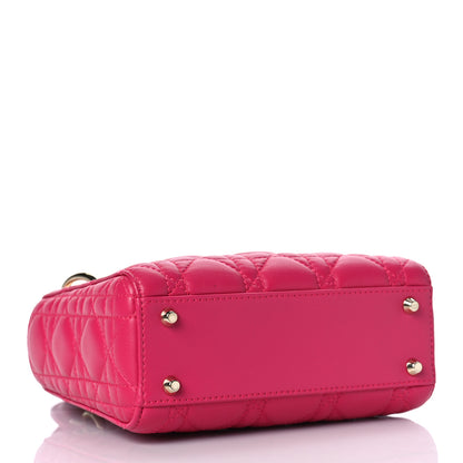 Christian Dior Lambskin Cannage Mini Lady Dior Fuchsia 4 of 8