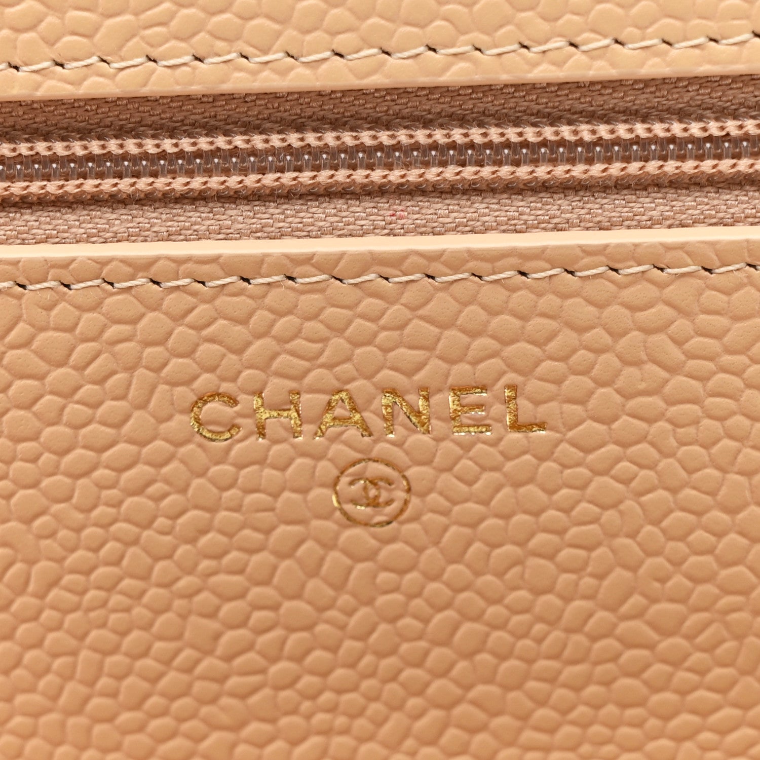 Chanel Caviar Quilted Wallet on Chain WOC Beige 11 of 21