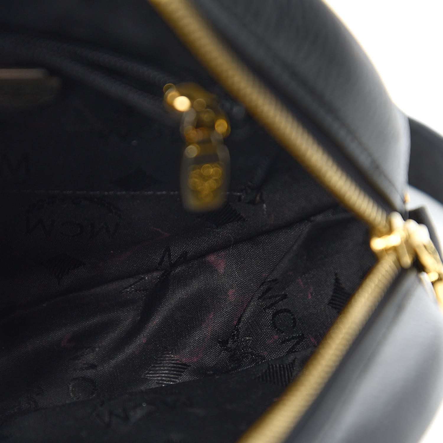 MCM Grained Calfskin Studded Heritage Tambourine Black 10 of 10