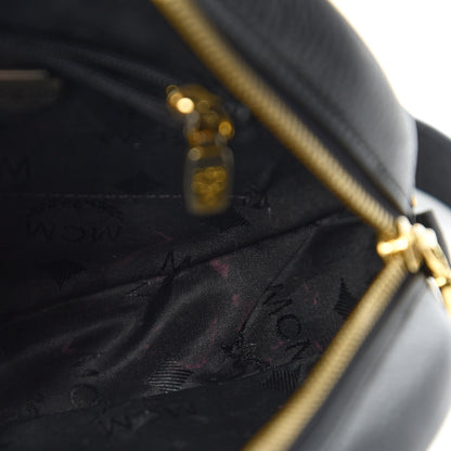 MCM Grained Calfskin Studded Heritage Tambourine Black 10 of 10
