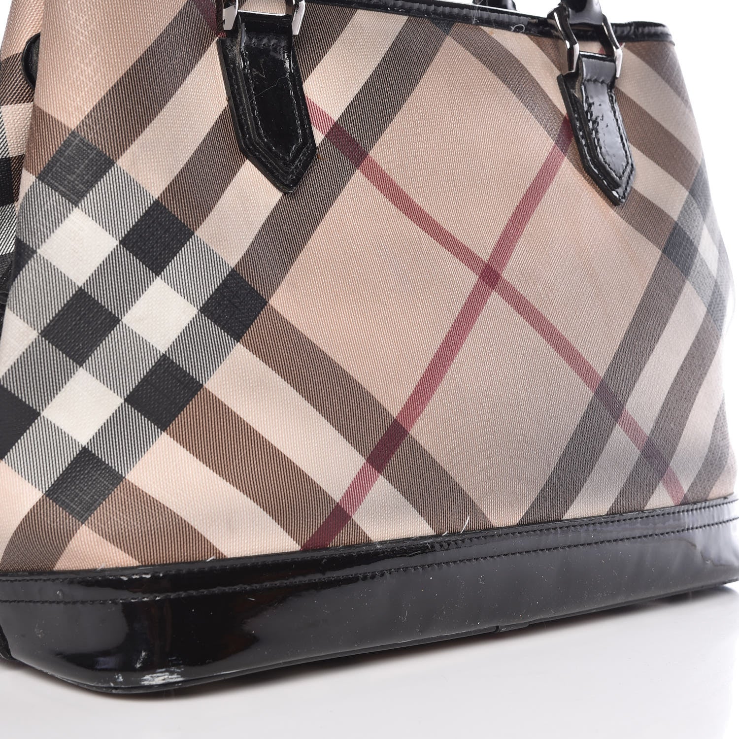 Burberry Patent Supernova Check Tote Black 21 of 30
