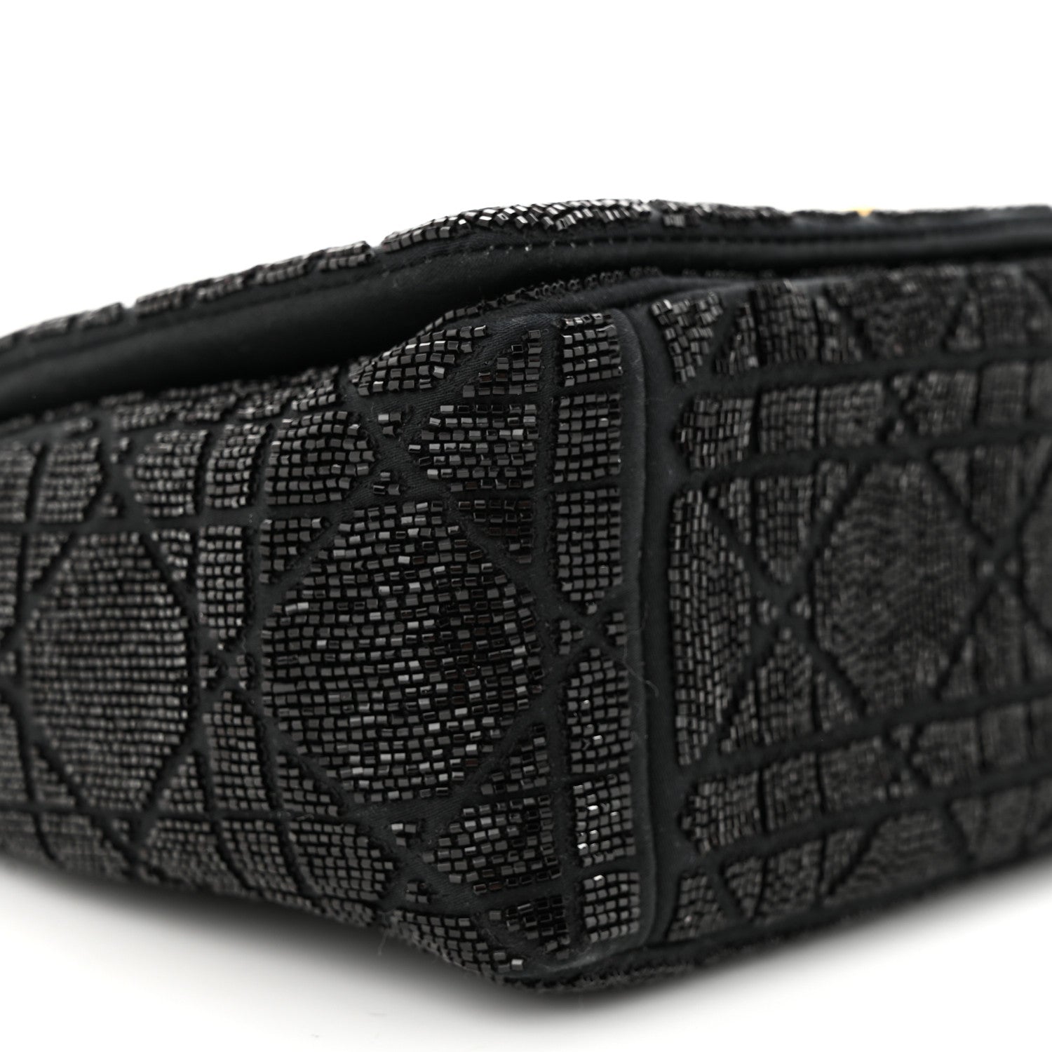 Christian Dior Calfskin Beaded Small Caro Bag Black 9 of 10