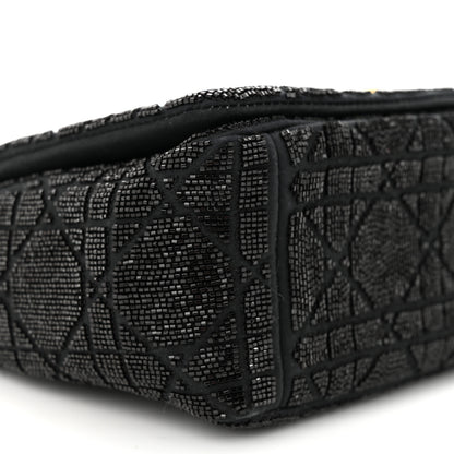 Christian Dior Calfskin Beaded Small Caro Bag Black 9 of 10