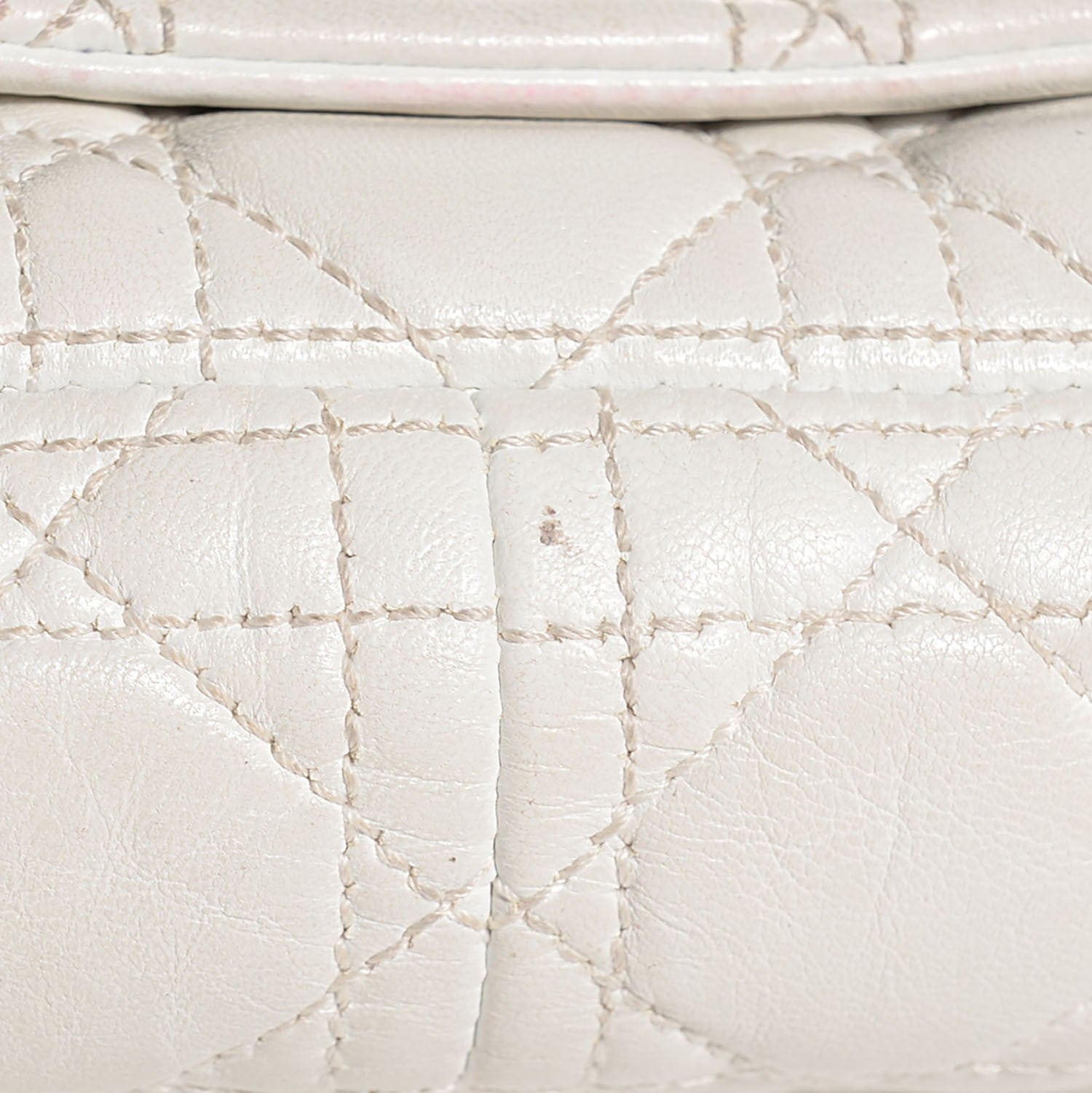 Christian Dior Lambskin Cannage Rendezvous Small Flap White 9 of 9