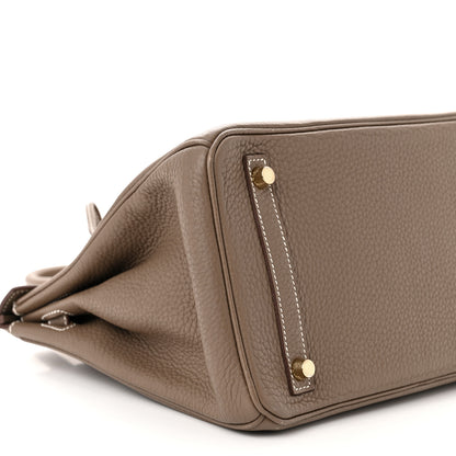 Hermes Taurillon Clemence Birkin 30 Etoupe 9 of 13