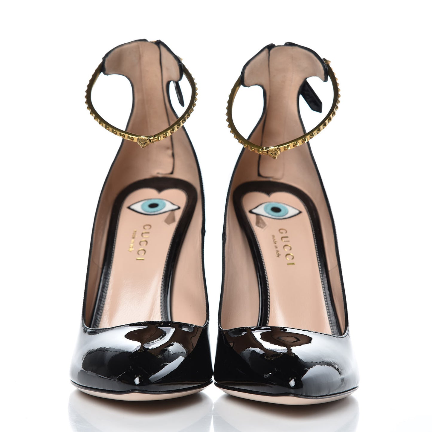 Vernice Crystal Ankle Strap Pumps 39 Black