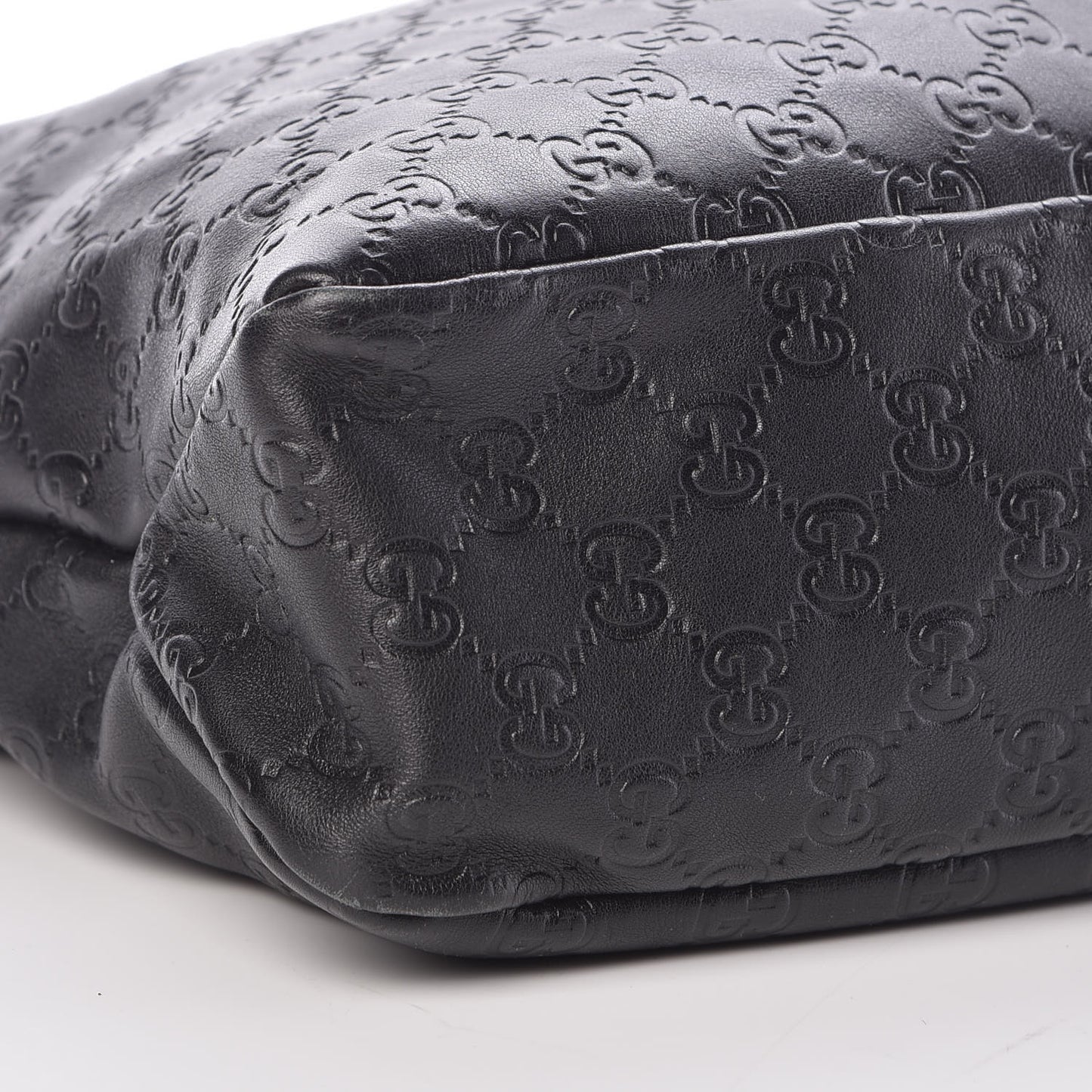 Guccissima Medium Horsebit Chain Hobo Black