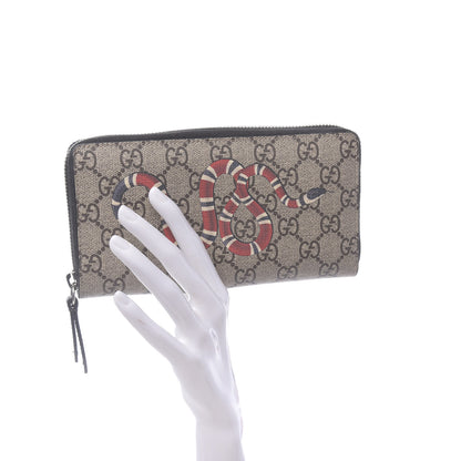 Gucci GG Supreme Monogram Kingsnake Zip Around Wallet Black 2 of 7