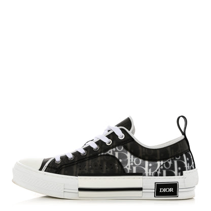 Christian Dior Technical Canvas Mesh Oblique Printed Mens B23 Low Top Sneaker 42 Black White 1 of 9
