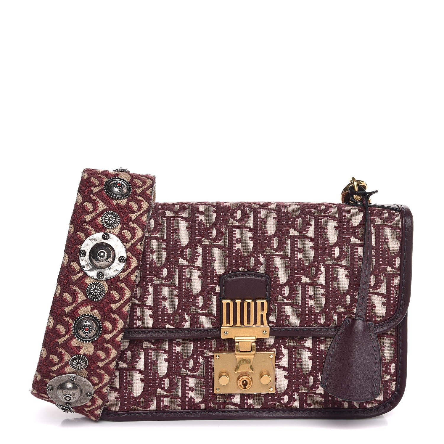 Christian Dior Oblique DiorAddict Flap Bag Burgundy 1 of 7