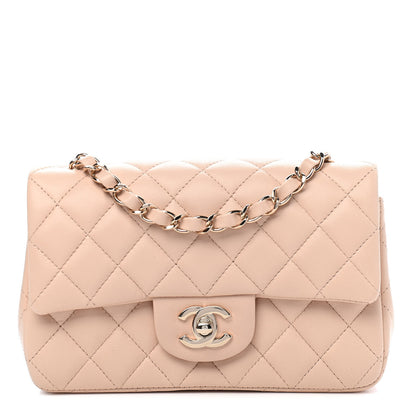 Chanel Lambskin Quilted Mini Rectangular Flap Beige 1 of 8