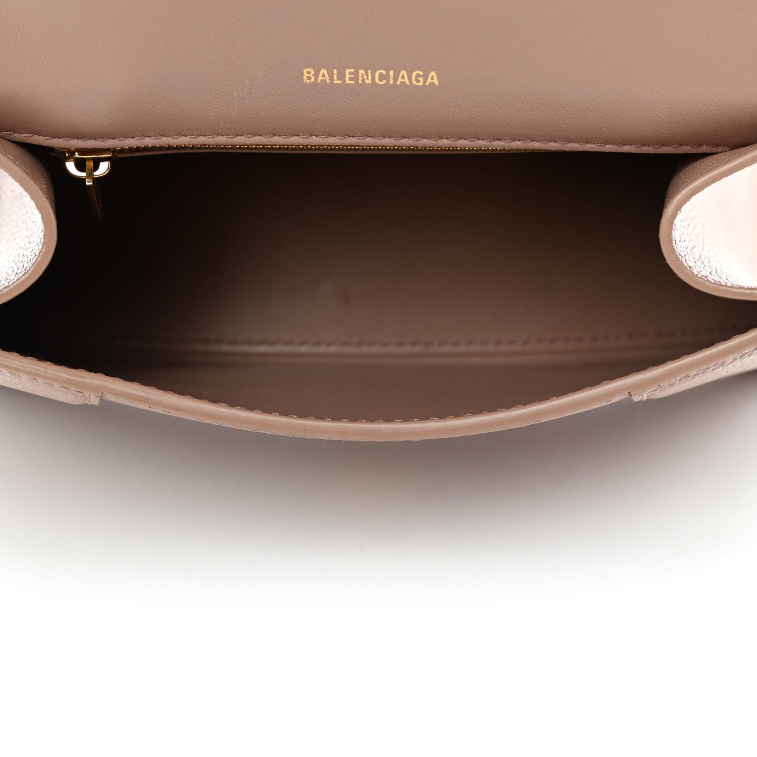 Balenciaga Grained Calfskin Small Hourglass Top Handle Bag Nude Beige 4 of 4