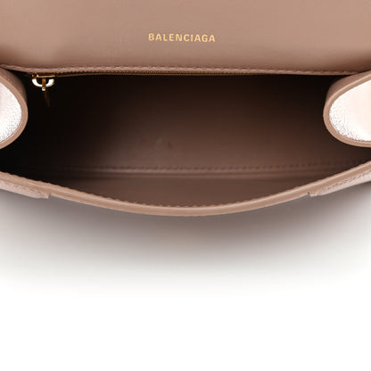 Balenciaga Grained Calfskin Small Hourglass Top Handle Bag Nude Beige 4 of 4