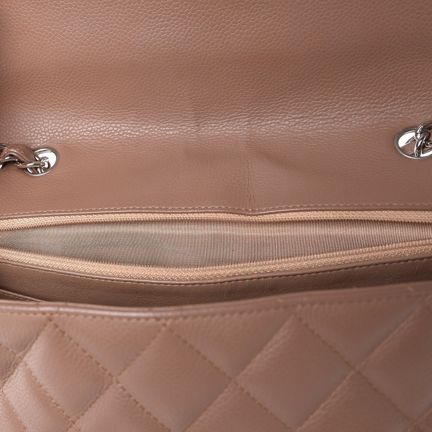 Chanel Caviar Quilted Jumbo Single Flap Dark Beige 7 of 7