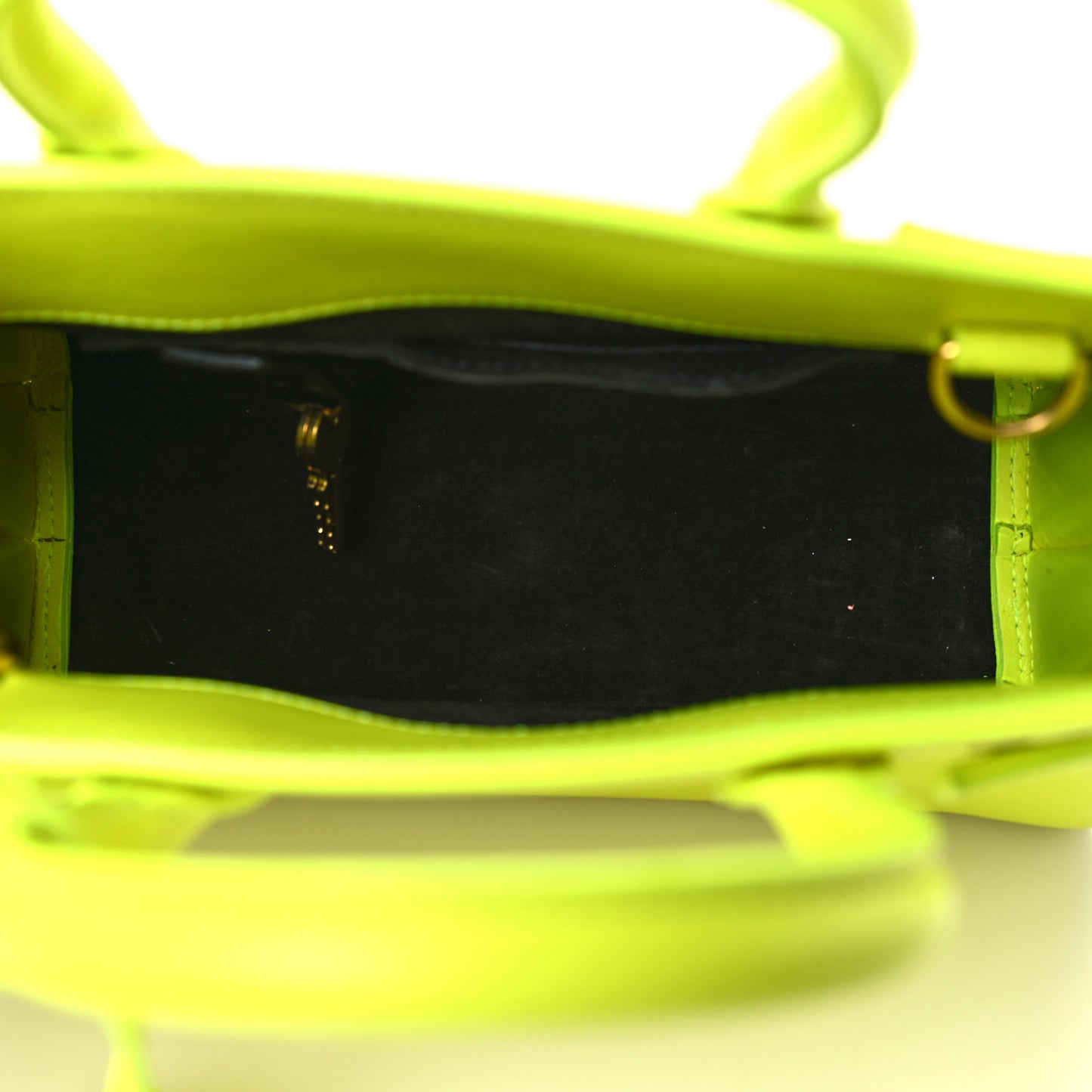Calfskin Nano Sac De Jour Neon Yellow