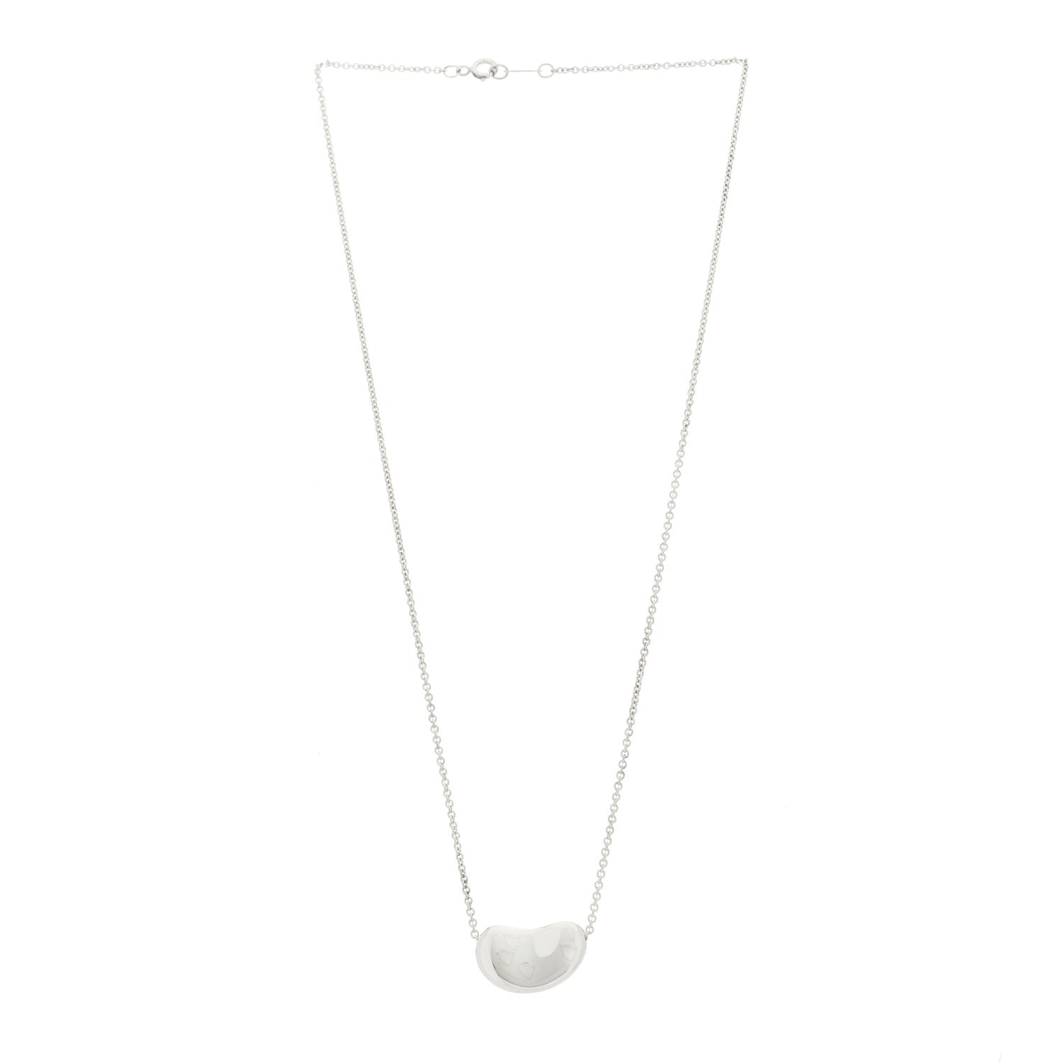 Tiffany Sterling Silver 19mm Elsa Peretti Bean Pendant Necklace 3 of 6