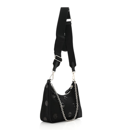 Prada Nylon Sequin Embellished Polka Dot Re-Edition 2005 Shoulder Bag Black 2 of 10