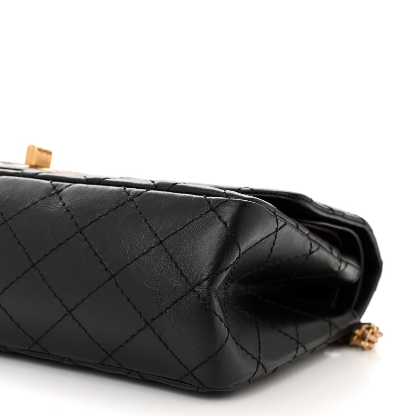 Aged Calfskin Quilted 2.55 Reissue 225 Flap Black