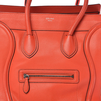 Celine Drummed Calfskin Mini Luggage Coquelicot 14 of 14
