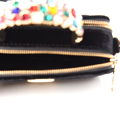 Marc Jacobs Velvet Quilted Jewel Top Handle Snapshot Crossbody Bag Black 5 of 12
