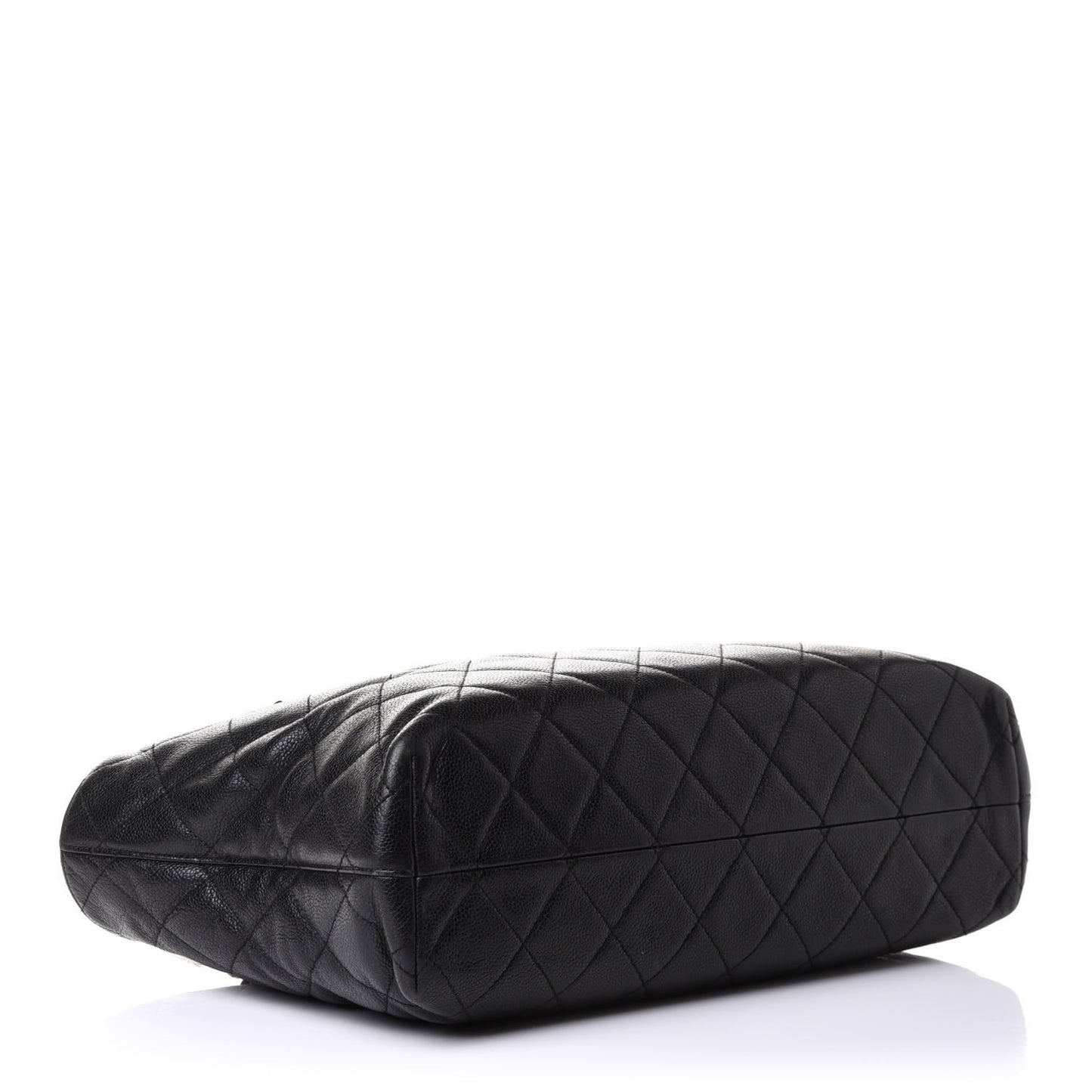 Caviar Quilted Shopping Tote Black