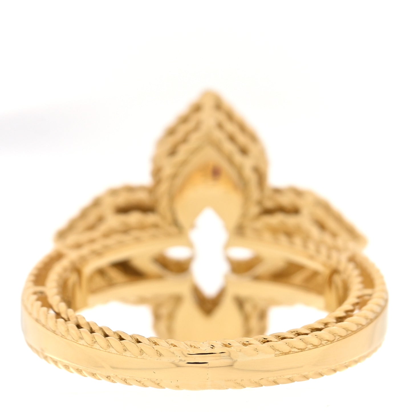 18K Yellow Gold Diamond Petite Venetian Princess Flower Ring 51 5.75