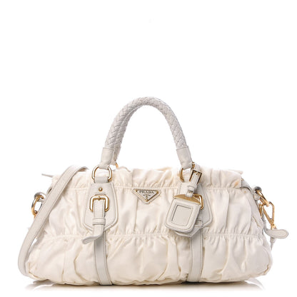 Prada Tessuto Nylon Gaufre Shopping Satchel White 1 of 16